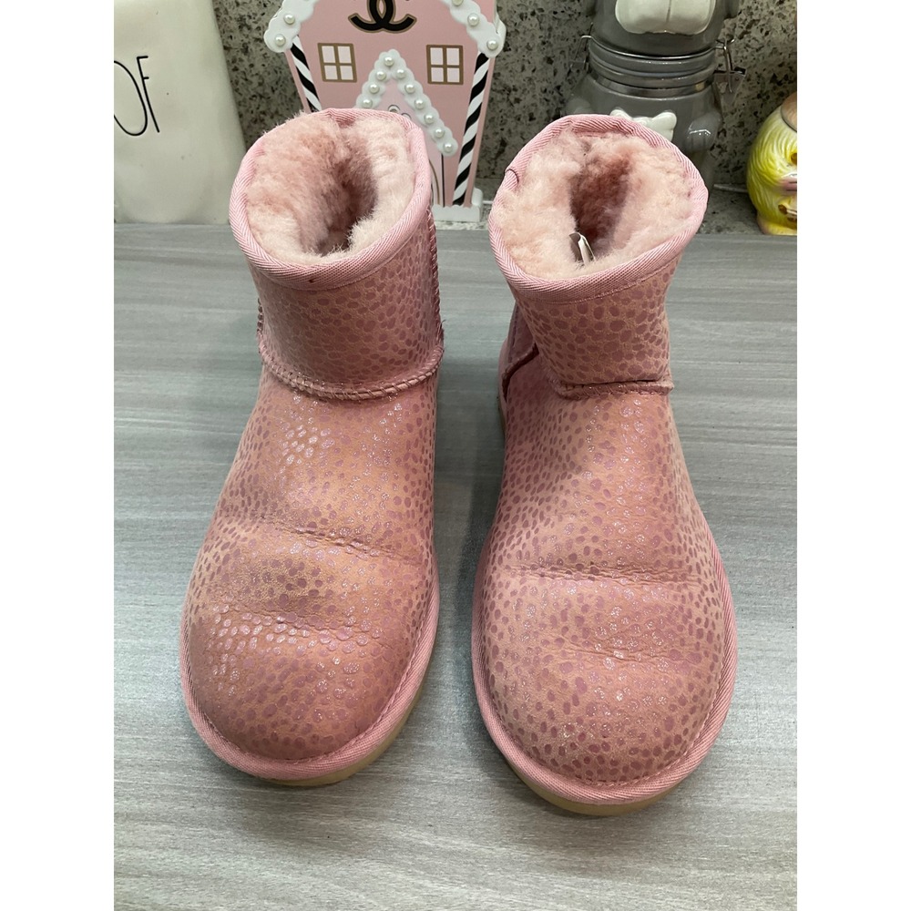 UGG AUSTRALIA‎ CLASSIC MINI SNOW LEOPARD SPARKLE SPOTS BOOTS